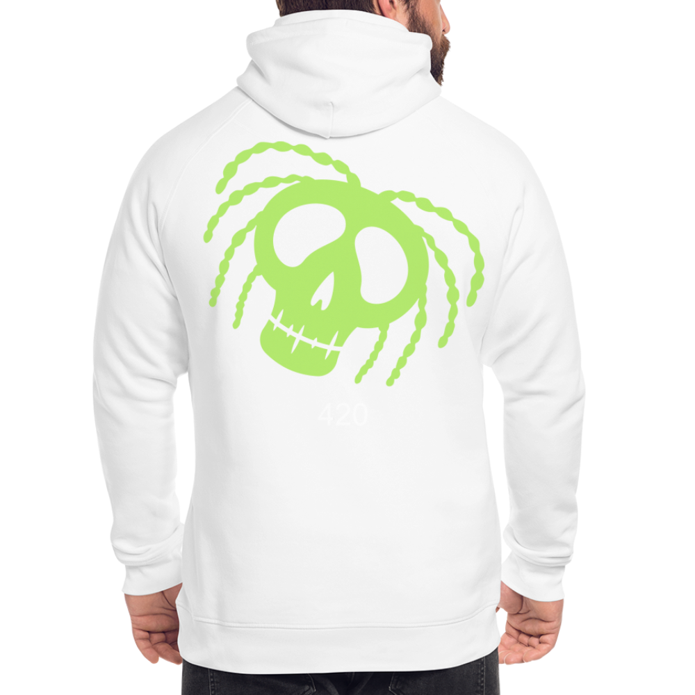 Unisex Bio-Hoodie 420 RastaSkull - weiß