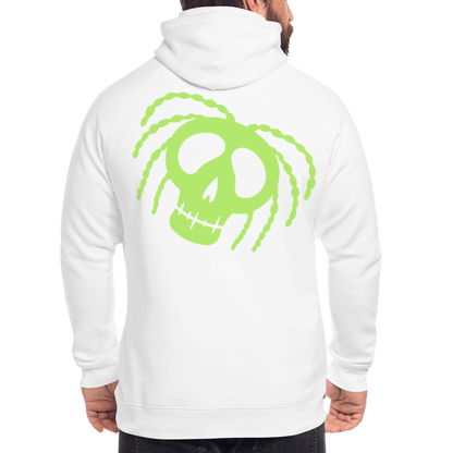 Unisex Bio-Hoodie 420 RastaSkull - weiß