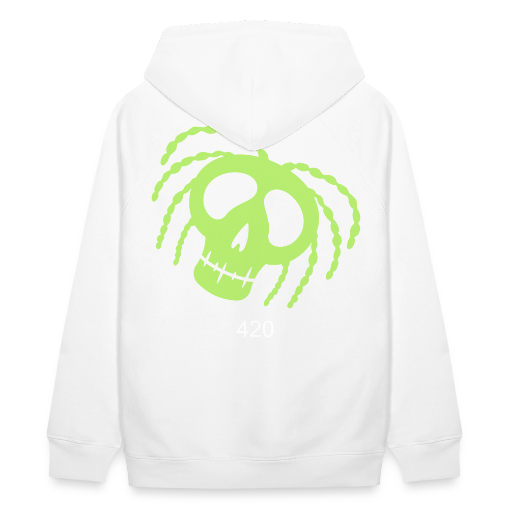 Unisex Bio-Hoodie 420 RastaSkull - weiß