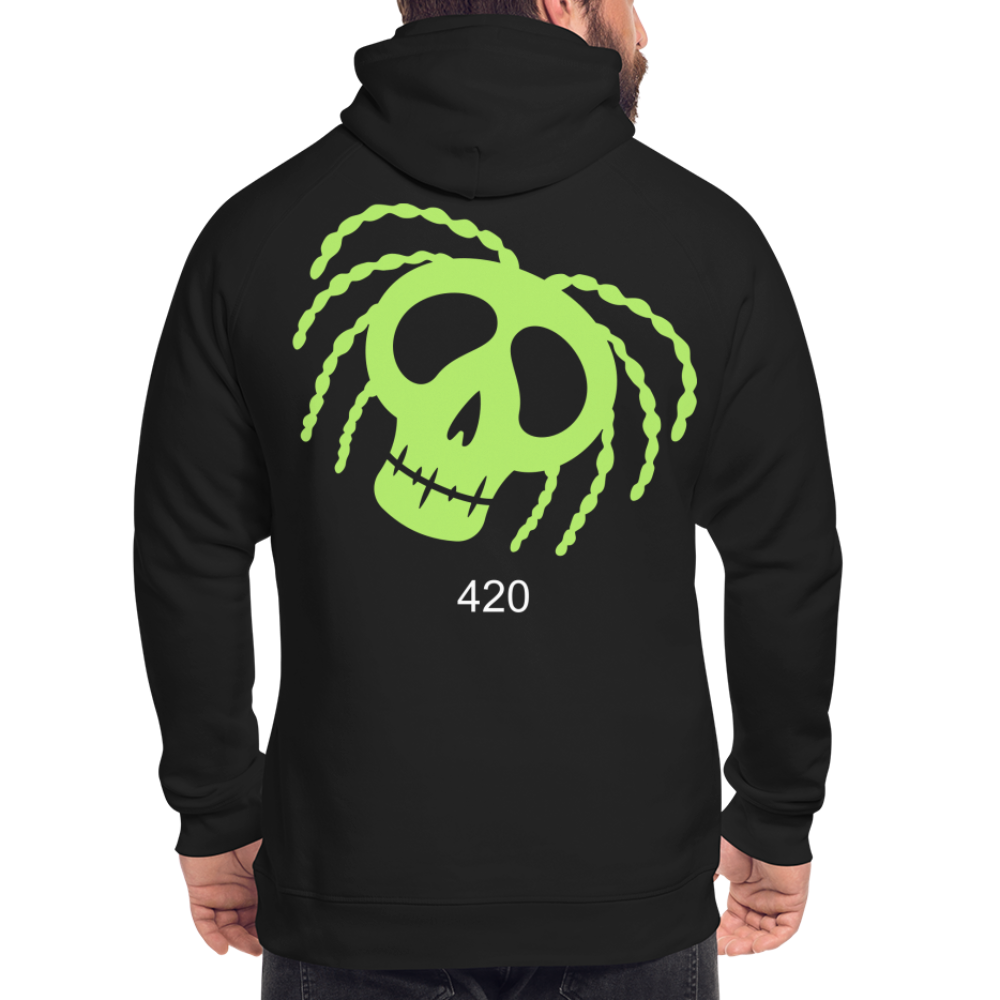 Unisex Bio-Hoodie 420 RastaSkull - Schwarz