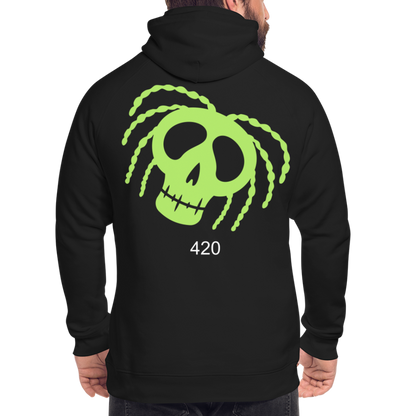 Unisex Bio-Hoodie 420 RastaSkull - Schwarz