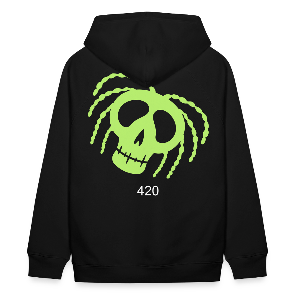 Unisex Bio-Hoodie 420 RastaSkull - Schwarz