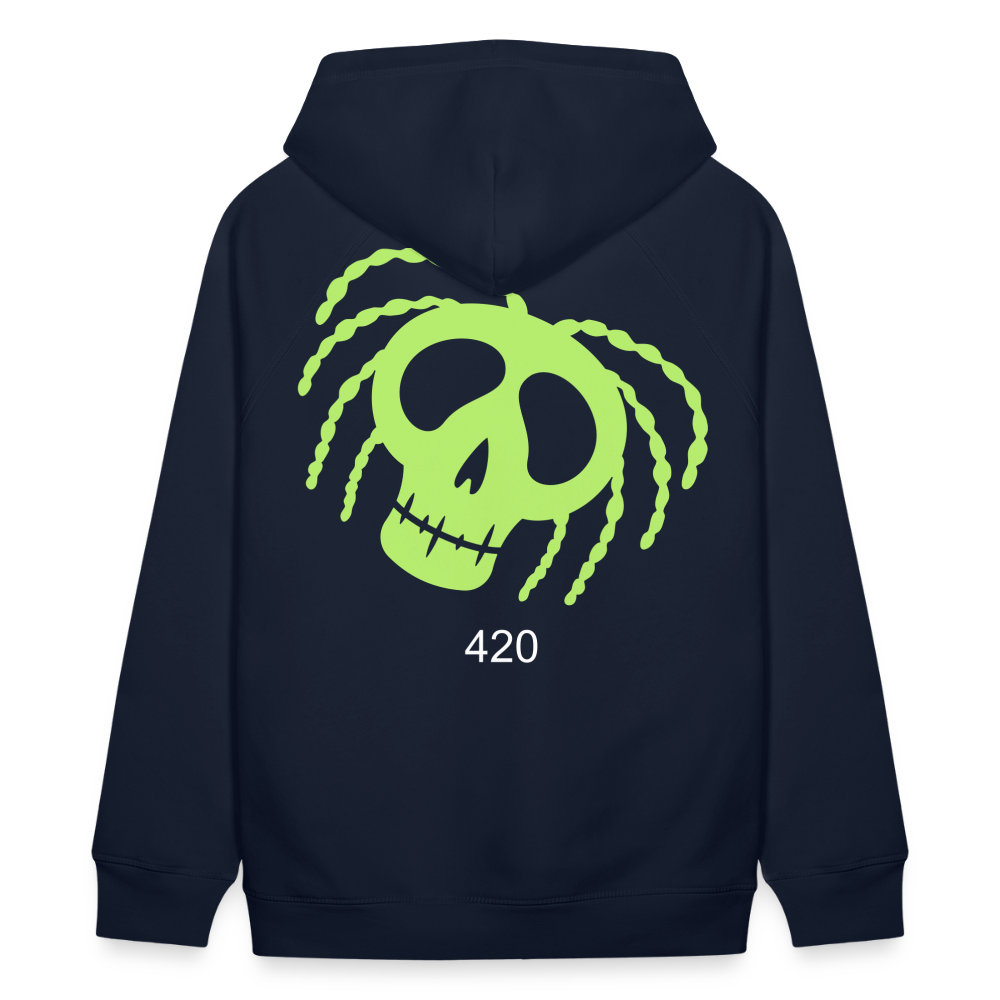 Unisex Bio-Hoodie 420 RastaSkull - Navy