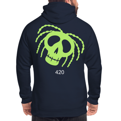 Unisex Bio-Hoodie 420 RastaSkull - Navy