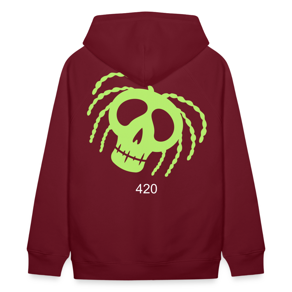 Unisex Bio-Hoodie 420 RastaSkull - Burgunderrot