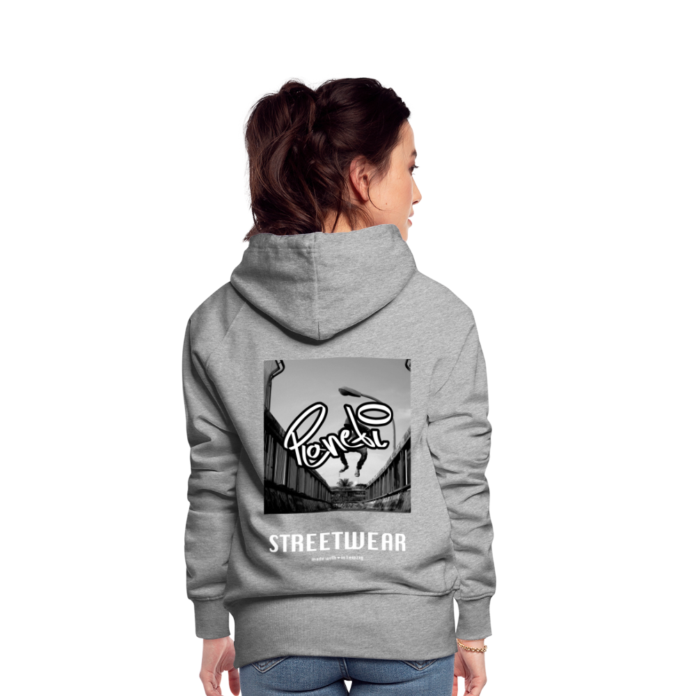 Woman - Premium Hoodie Planeti one - Grau meliert