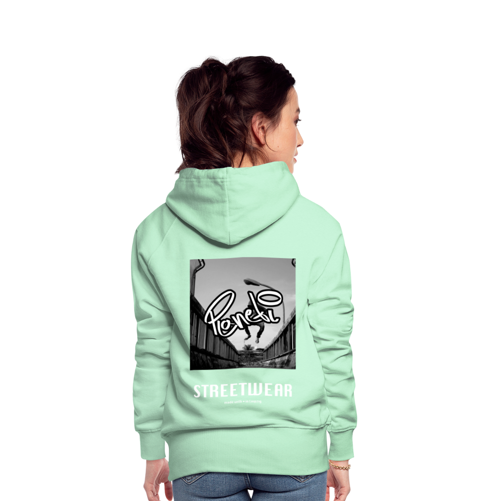 Woman - Premium Hoodie Planeti one - helles Mintgrün