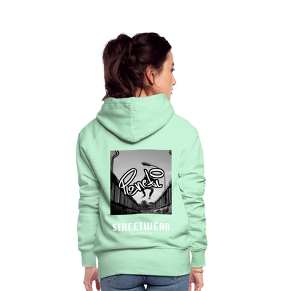 Woman - Premium Hoodie Planeti one - helles Mintgrün