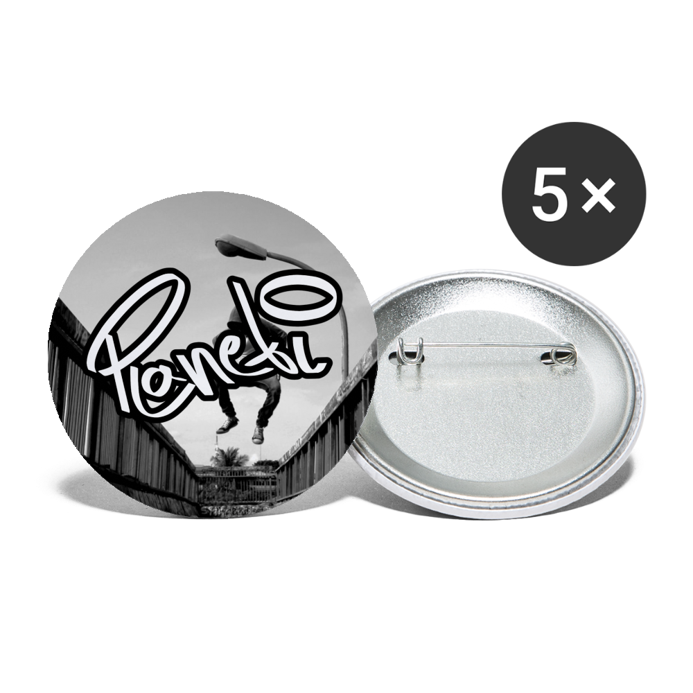 Buttons groß 56 mm (5er Pack) - weiß